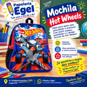 MOCHILA HOT WHEELS LUXCEL