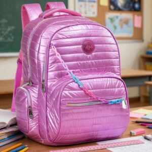 MOCHILA YEPP ROSA COM CORRENTE