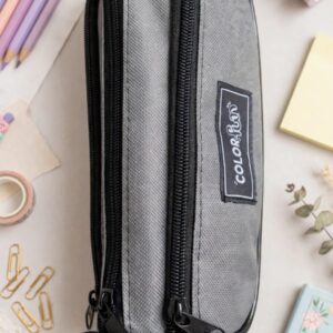 ESTOJO ESCOLAR CANOA CINZA 3 ZIPER AC BAG